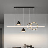Artistic Adjustable Ring and Ball Island Pendant Light Image - 10