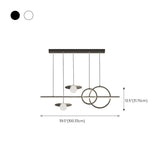 Artistic Adjustable Ring and Ball Island Pendant Light #size