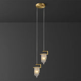 Artistic Bedroom Gold Frame Clear Glass Pendant Light Image - 7