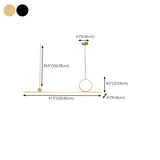 Artistic Black Linear and Ring Pendant Light Set #size