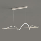 Artistic Black Wave Adjustable Island Pendant Light Image - 11