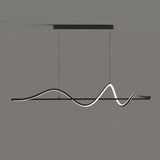 Artistic Black Wave Adjustable Island Pendant Light Image - 2