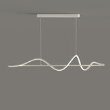 Artistic Black Wave Adjustable Island Pendant Light Image - 3