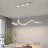 Artistic Black Wave Adjustable Island Pendant Light Image - 4