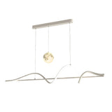 Artistic Black Wave Adjustable Island Pendant Light Image - 9