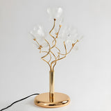 Artistic Branch Base Frosted Flower Shade Table Lamp Image - 7