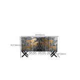 Artistic Cross Legs Storage Console Table with Cabinet Image - 10