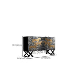 Artistic Cross Legs Storage Console Table with Cabinet Image - 11