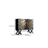 Artistic Cross Legs Storage Console Table with Cabinet Image - 12