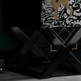 Artistic Cross Legs Storage Console Table with Cabinet Image - 8