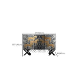 Artistic Cross Legs Storage Console Table with Cabinet #size