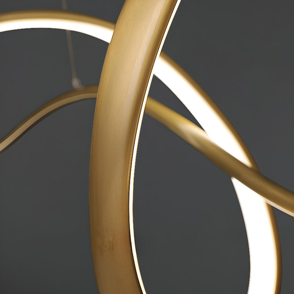Artistic Dining Room Gold Wave Island Ceiling Light Image - 10