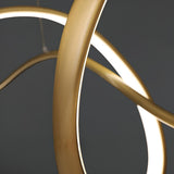 Artistic Dining Room Gold Wave Island Ceiling Light Image - 10