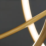 Artistic Dining Room Gold Wave Island Ceiling Light Image - 11