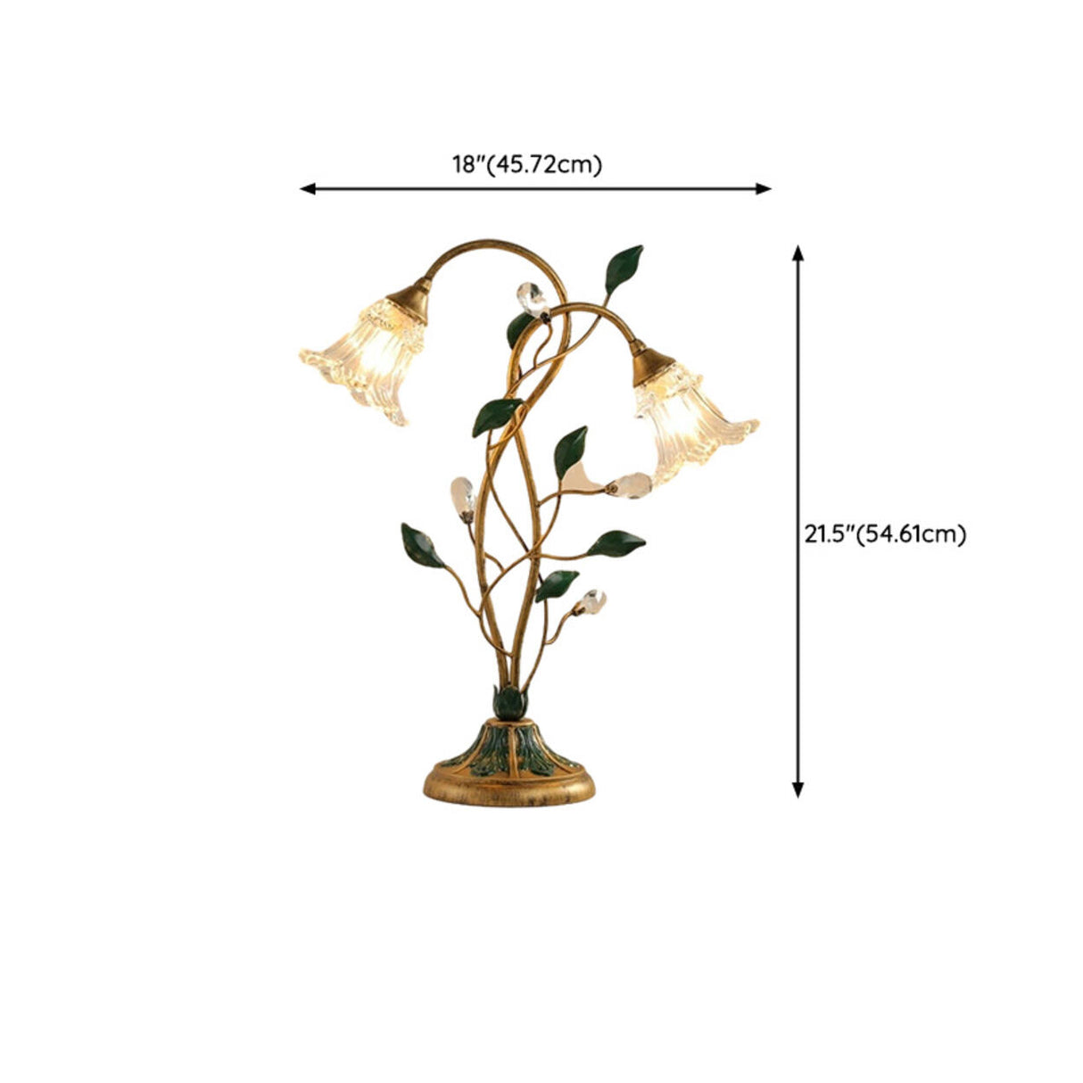 Artistic Double Glass Shade Flower-Shaped Table Lamp 