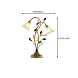 Artistic Double Glass Shade Flower-Shaped Table Lamp #size