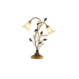 Artistic Double Glass Shade Flower-Shaped Table Lamp Image - 5