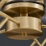 Artistic Firefly Crystal Decor Brass Ceiling Fan Light Image - 4