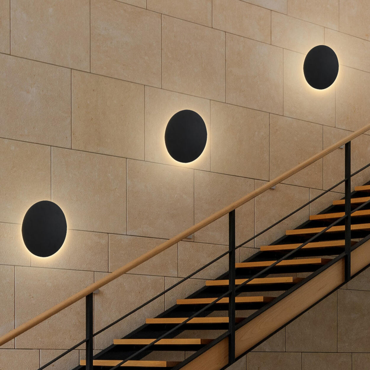 Artistic Geometric Circle LED Wall Light Image - 4