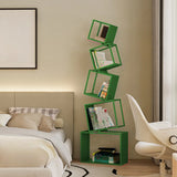 Artistic Geometric Iron Vertical Open Shelves Bookshelf Image - 11