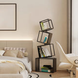 Artistic Geometric Iron Vertical Open Shelves Bookshelf Image - 13