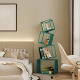 Artistic Geometric Iron Vertical Open Shelves Bookshelf Image - 14