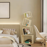 Artistic Geometric Iron Vertical Open Shelves Bookshelf Image - 16