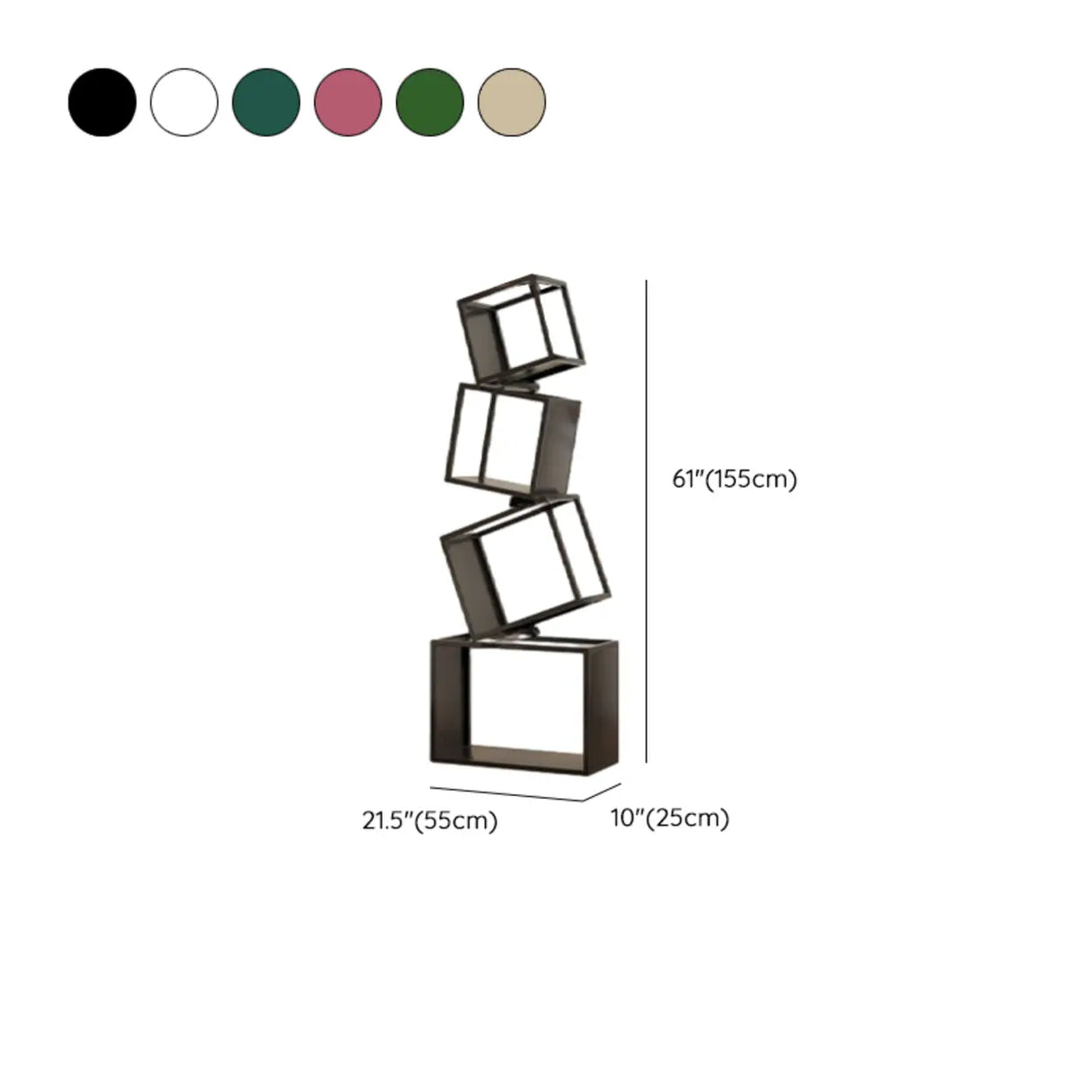 Artistic Geometric Iron Vertical Open Shelves Bookshelf Image - 29