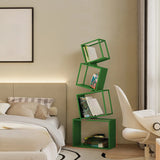 Artistic Geometric Iron Vertical Open Shelves Bookshelf Image - 17