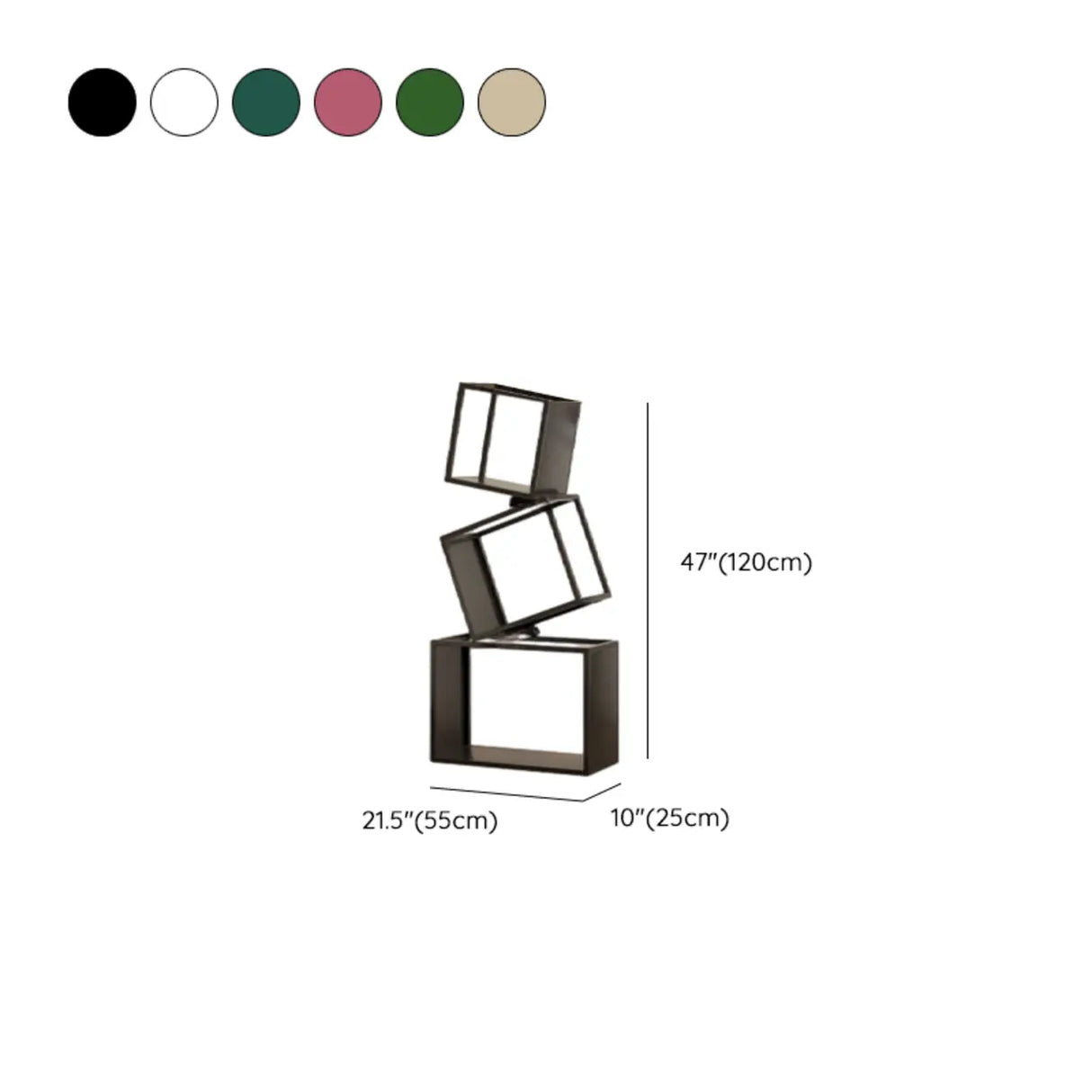 Artistic Geometric Iron Vertical Open Shelves Bookshelf Image - 30