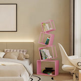 Artistic Geometric Iron Vertical Open Shelves Bookshelf Image - 18