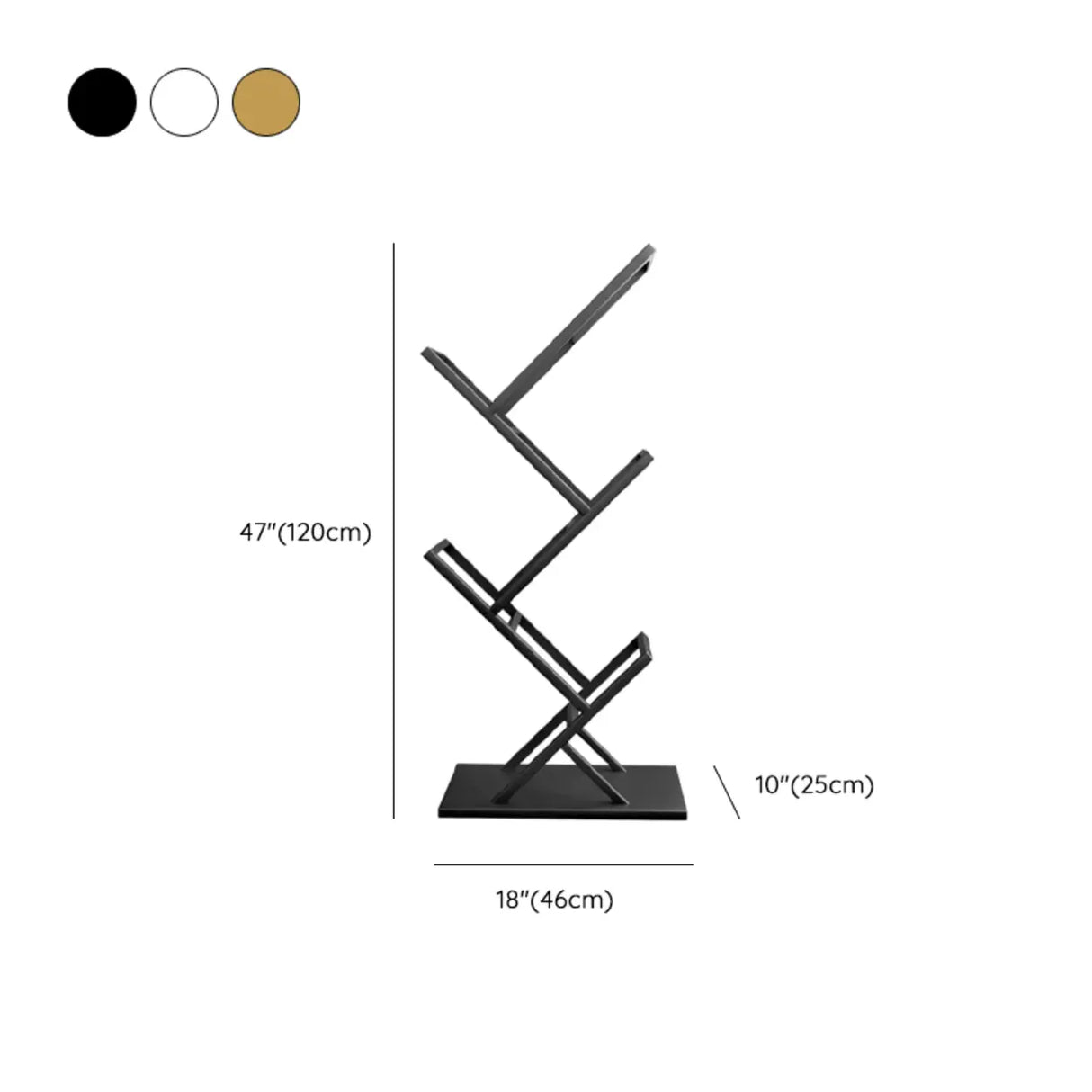 Artistic Geometric Iron Vertical Open Shelves Bookshelf Image - 31