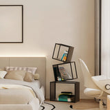 Artistic Geometric Iron Vertical Open Shelves Bookshelf Image - 19