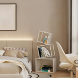 Artistic Geometric Iron Vertical Open Shelves Bookshelf Image - 20