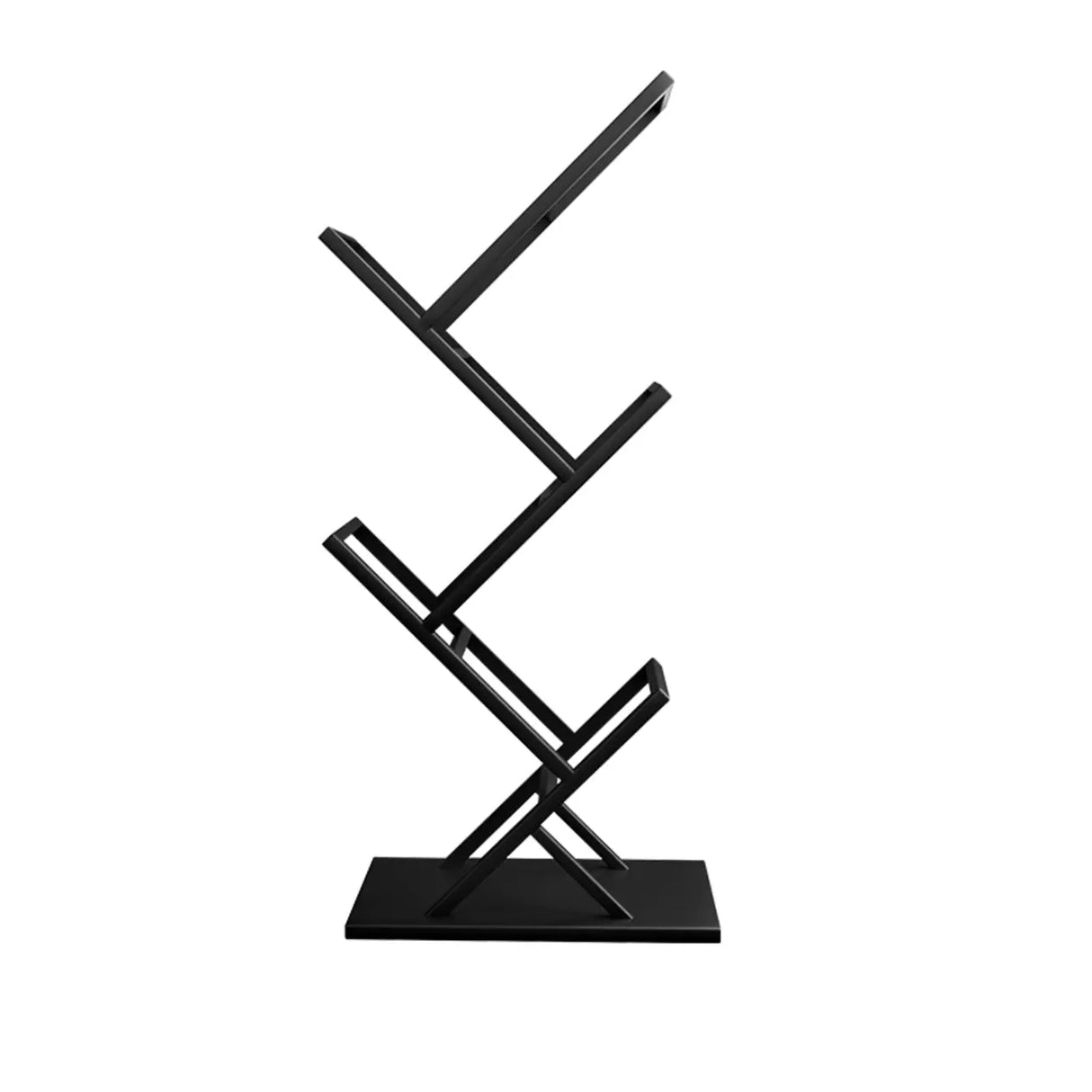 Artistic Geometric Iron Vertical Open Shelves Bookshelf Image - 22