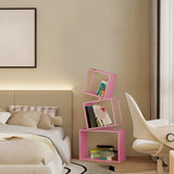 Artistic Geometric Iron Vertical Open Shelves Bookshelf Image - 24