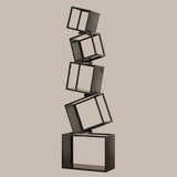 Artistic Geometric Iron Vertical Open Shelves Bookshelf Image - 3