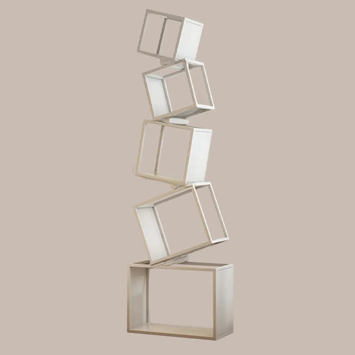 Artistic Geometric Iron Vertical Open Shelves Bookshelf Image - 4