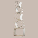 Artistic Geometric Iron Vertical Open Shelves Bookshelf Image - 4