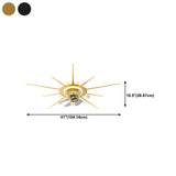 Artistic Golden Sunburst Flush Ceiling Fan with Light Image - 21
