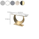 Artistic Half Circle Marble Gold Entry Console Table Image - 18