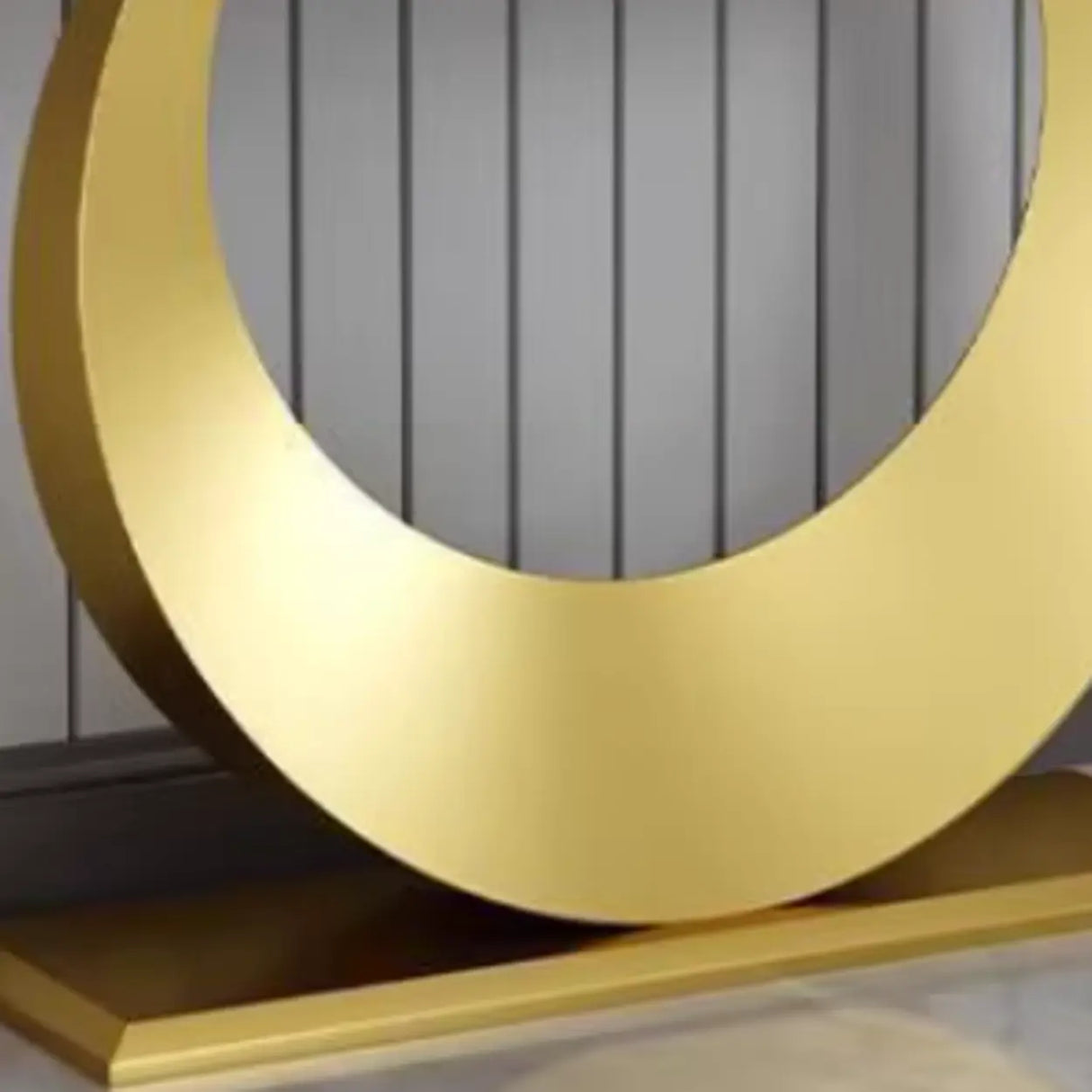 Artistic Half Circle Marble Gold Entry Console Table Image - 8