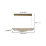 Artistic Linear and Wave Gold Island Pendant Light #size