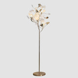 Artistic Maple Leaf Branch White Metal Floor Lamp Image - 7