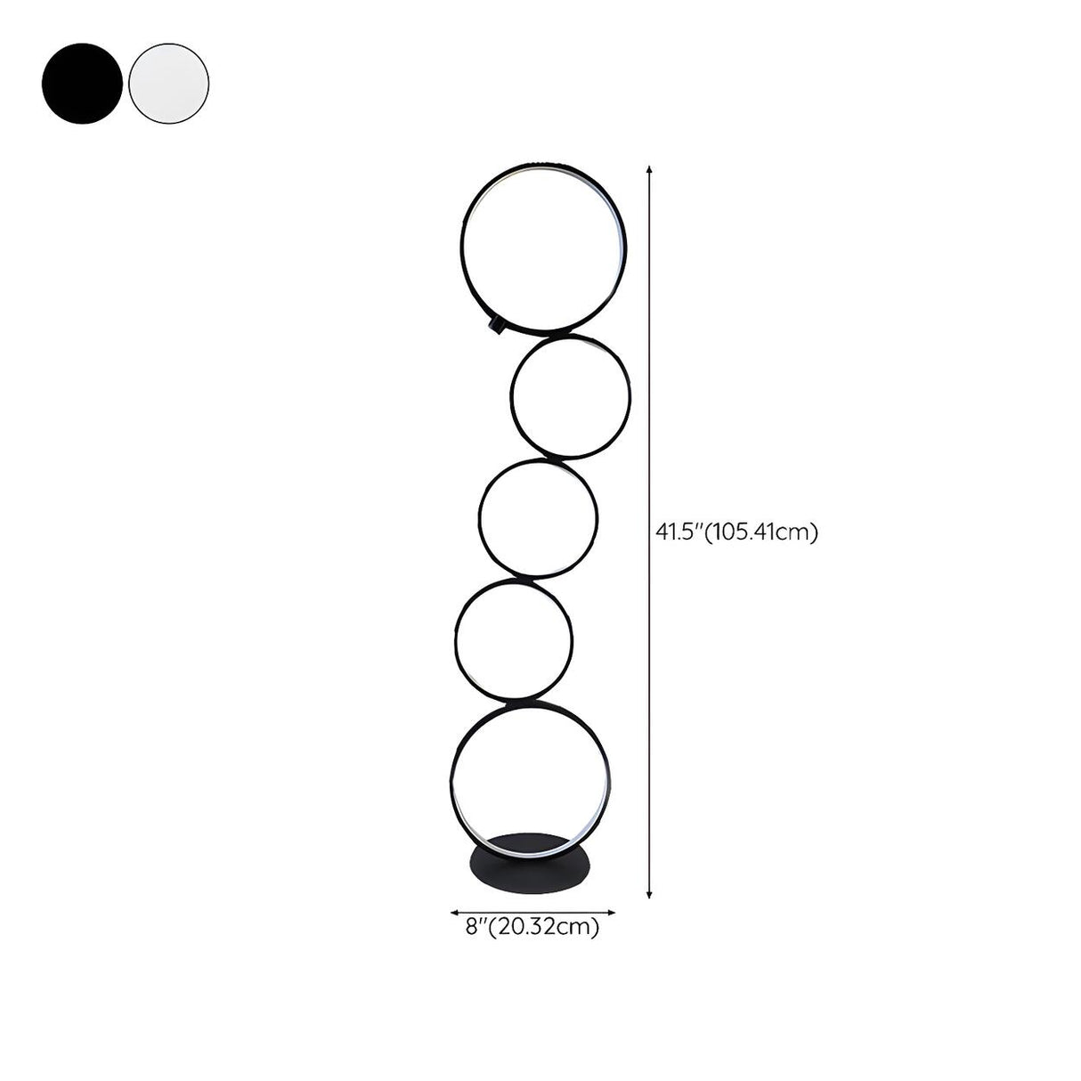 Artistic Modern Stacked Ring LED Bedside Floor Lamp 