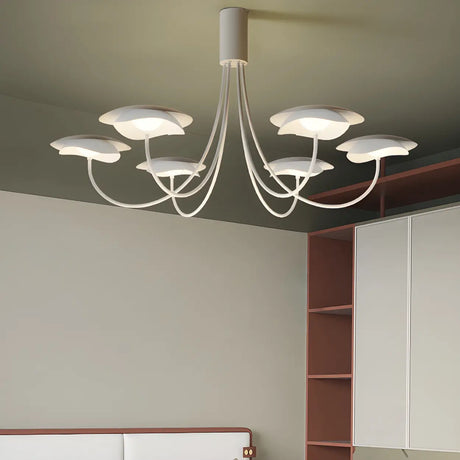Artistic Modern White Chandelier Living Room Branch Metal Image - 1