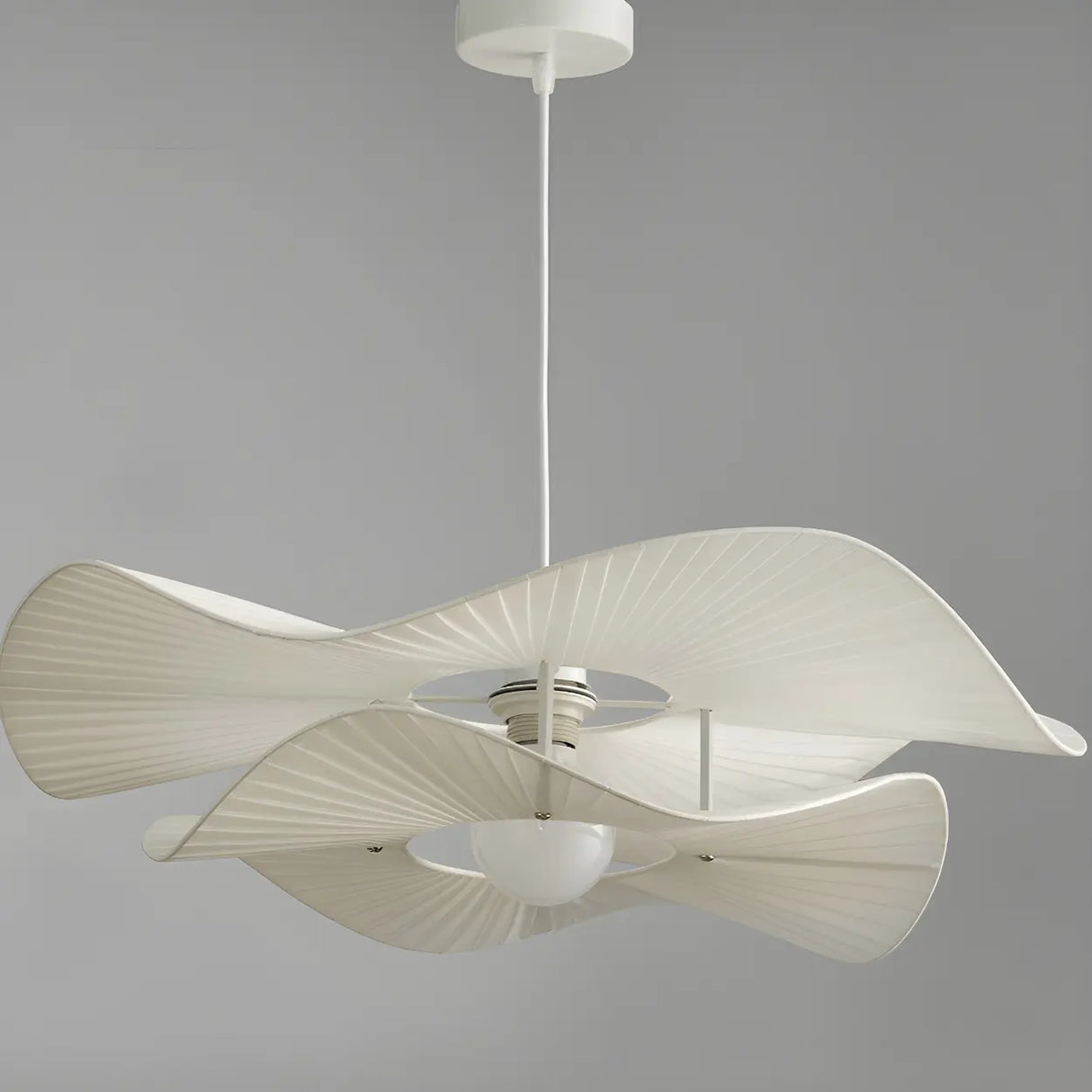 Artistic Organic Wave Pendant Light Fabric Living Room Image - 10