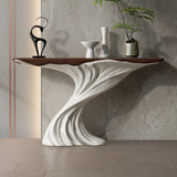Artistic Rectangular Fiberglass Stump Base Console Table Image - 1