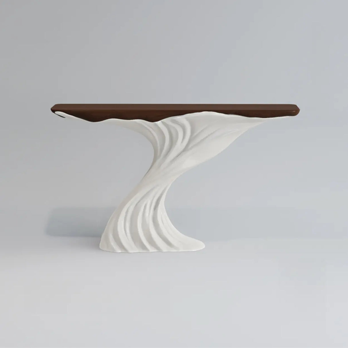 Artistic Rectangular Fiberglass Stump Base Console Table Image - 3