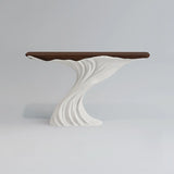 Artistic Rectangular Fiberglass Stump Base Console Table Image - 3